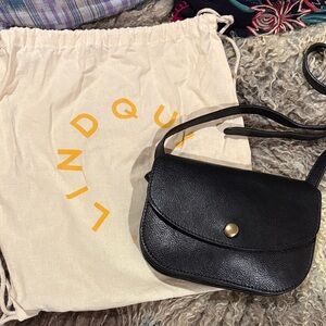 Black Leather Lindquist Po Crossbody Bag